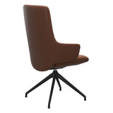 Mint High Back Dining Chair - Paloma New Cognac - Matte Black Swivel Base - Armchair