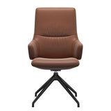 Mint High Back Dining Chair - Paloma New Cognac - Matte Black Swivel Base - Armchair