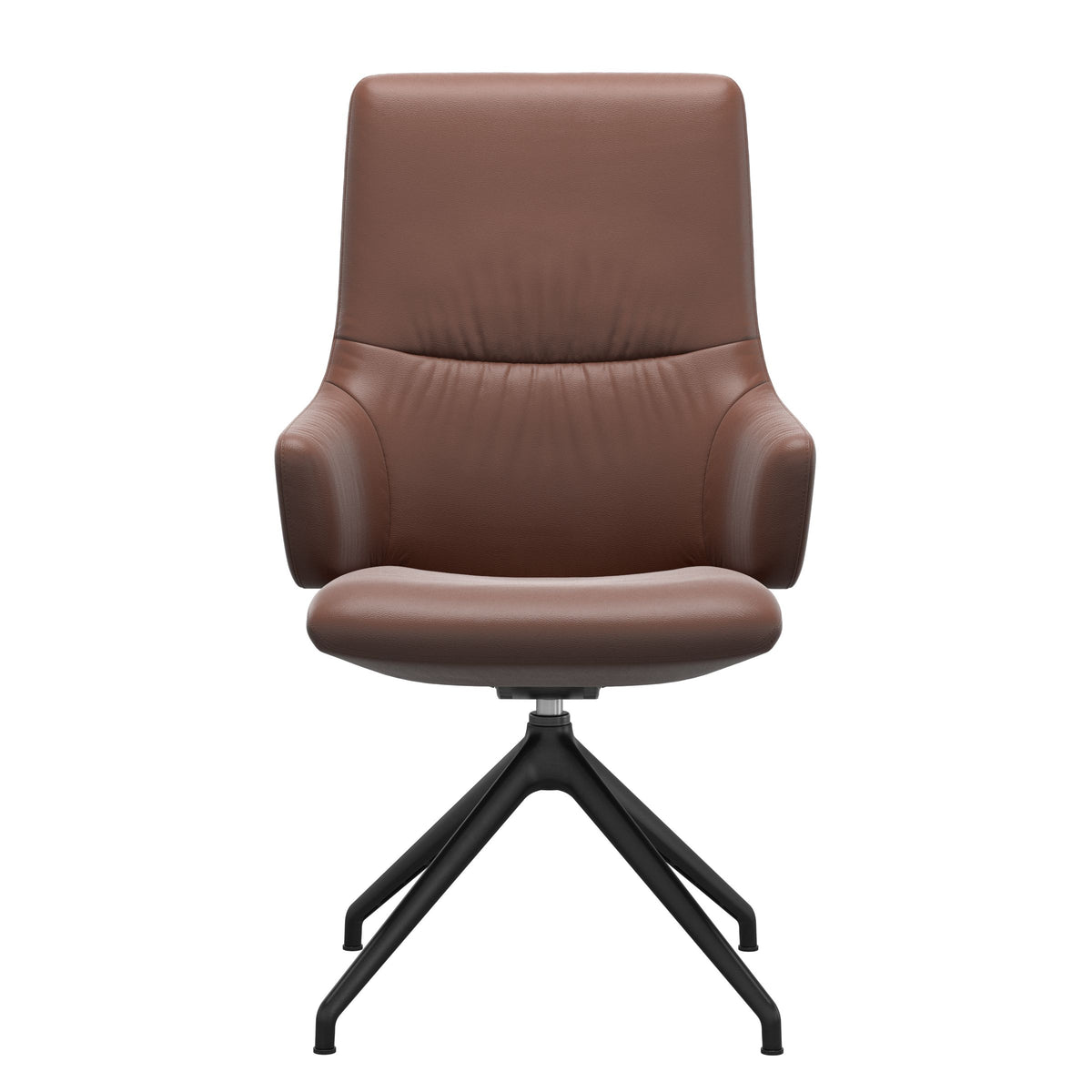Mint High Back Dining Chair - Paloma Copper - Matte Black Swivel Base - Armchair