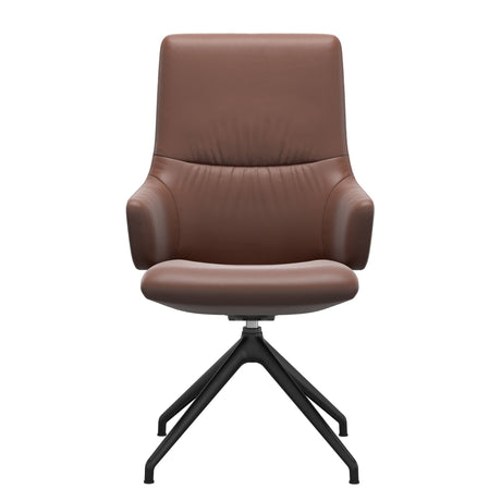 Mint High Back Dining Chair - Paloma Copper - Matte Black Swivel Base - Armchair