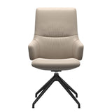 Mint High Back Dining Chair - Paloma Mushroom - Matte Black Swivel Base - Armchair