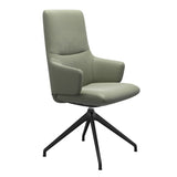 Mint High Back Dining Chair - Paloma Shadow Green - Matte Black Swivel Base - Armchair