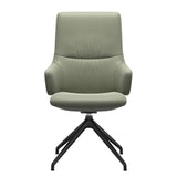 Mint High Back Dining Chair - Paloma Shadow Green - Matte Black Swivel Base - Armchair