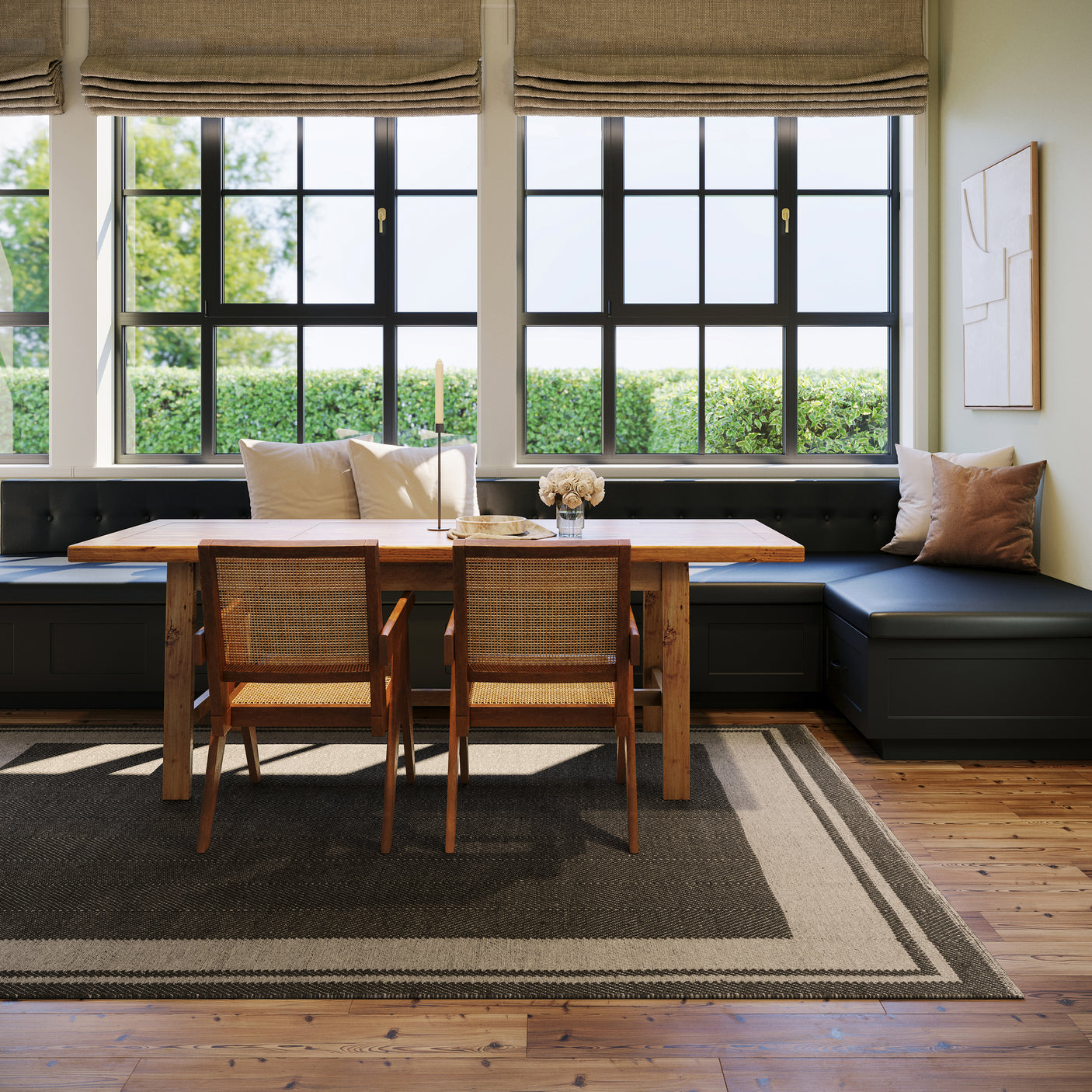 Nate Berkus Canon Bordered Wool Cozy Area Rug