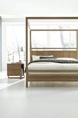 West Bros Fulton Complete Poster Canopy Bed in 89 Sand, in a room setting