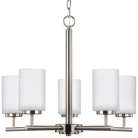 Oslo Five Light Chandelier — Cased Opal Etched