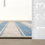 Vion Coastal Striped Machine Washable Rug