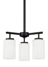 Oslo Three Light Chandelier — Cased Opal Etched