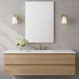 Miles One Light Bath — Etched white glass