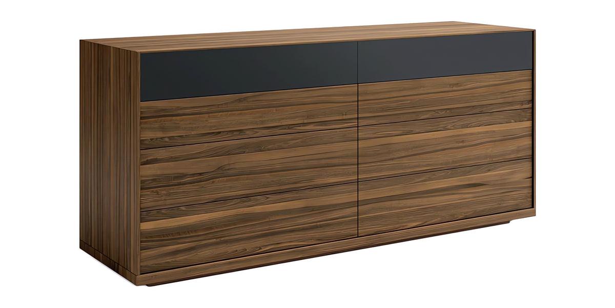 Smoked Walnut with Ebony Glass | Mobican Mimosa Double Dresser | Valley Ridge Furniture