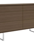 Praline on Walnut with Brushed Nickel Legs | Mobican Ophelia High Double Dresser | Valley Ridge Furniture
