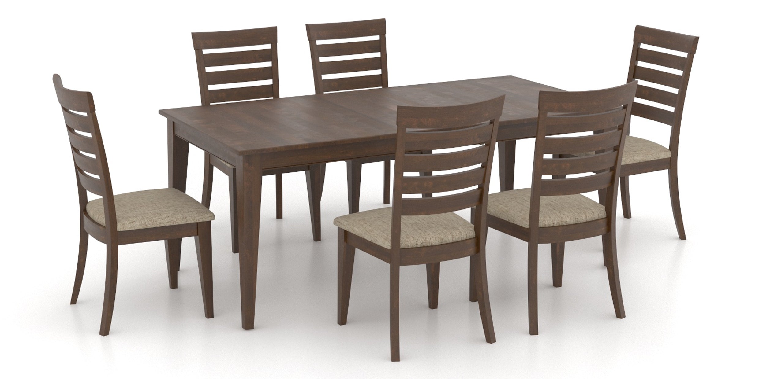 Cognac Washed Birch with Matte Finish and 7U Fabric | Canadel Gourmet 3860 Dining Set | Valley Ridge Furniture