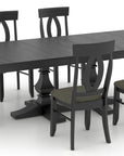 Midnight Black Washed Birch with Matte Finish and 7H Fabric | Canadel Core 4268 Dining Set | Valley Ridge Furniture