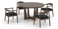 Cognac Washed Birch with Matte Finish and TS Fabric | Canadel Modern 5454 Dining Set | Valley Ridge Furniture