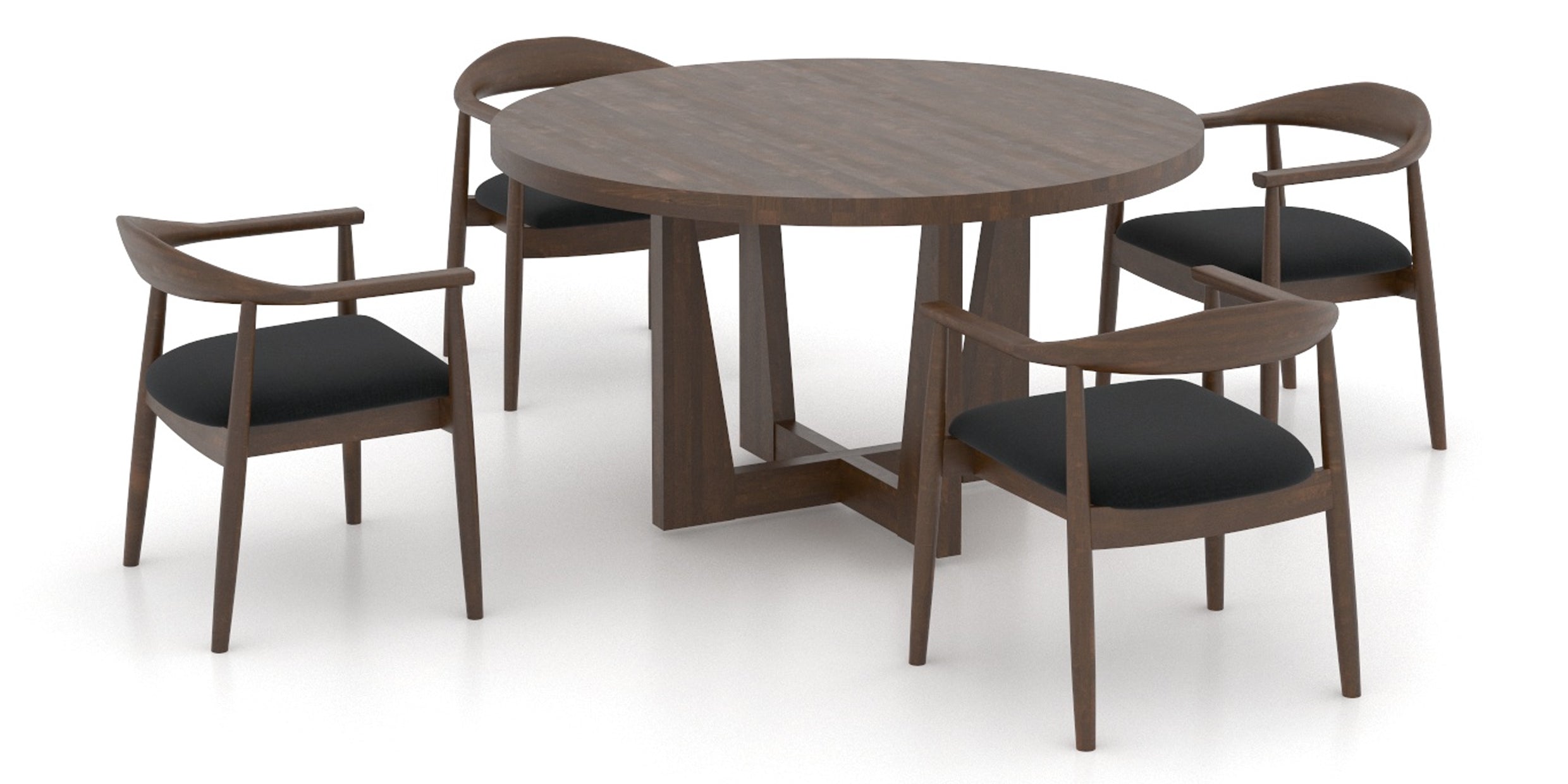 Cognac Washed Birch with Matte Finish and TS Fabric | Canadel Modern 5454 Dining Set | Valley Ridge Furniture