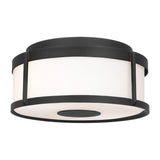 Luning Two Light Flush Mount — Opal Etched