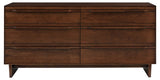 West Bros Camber 6 Drawer Dresser in 88 Umber