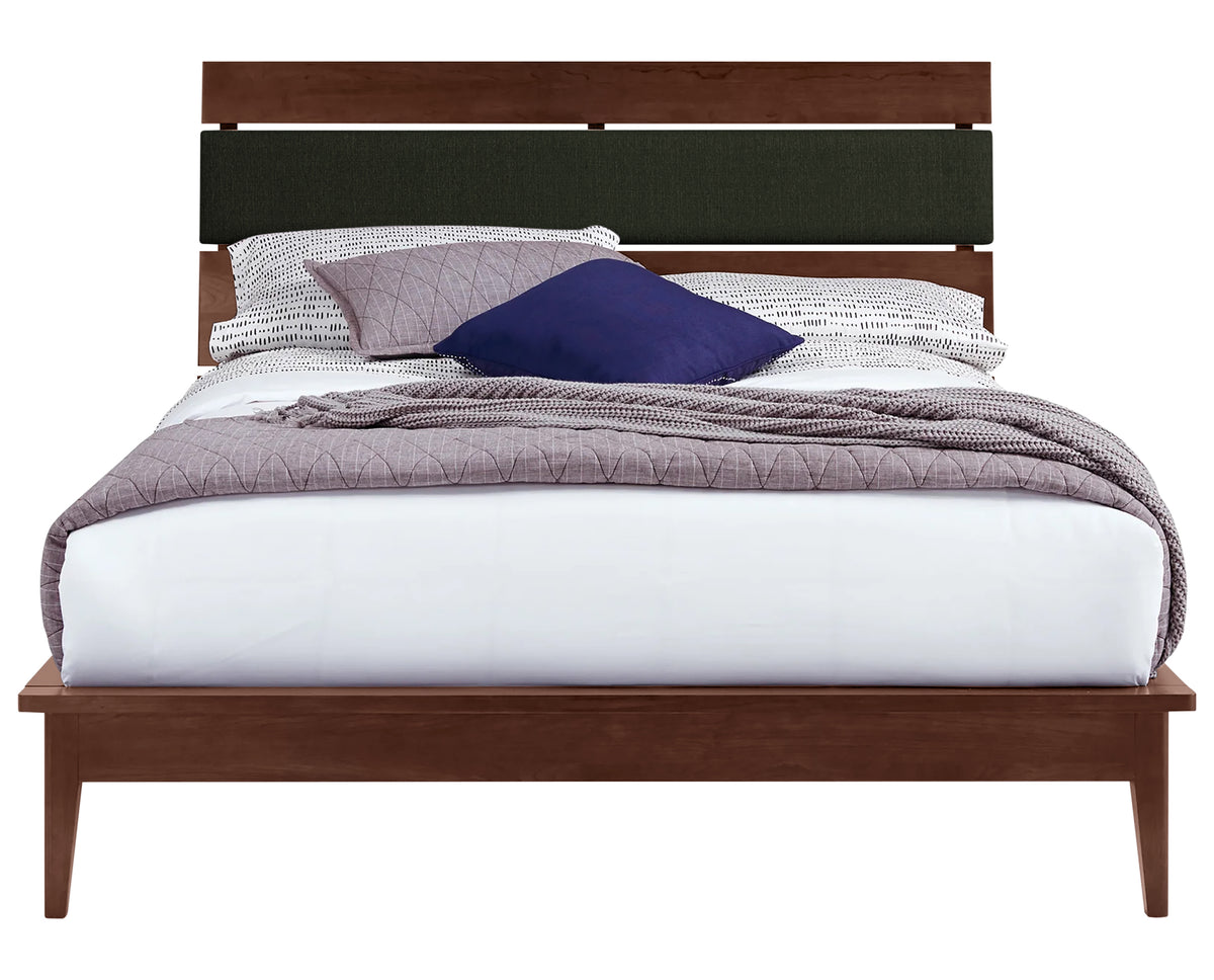 West Bros Camber Complete Bed in 88 Umber with the Ballad 059 headboard, front view