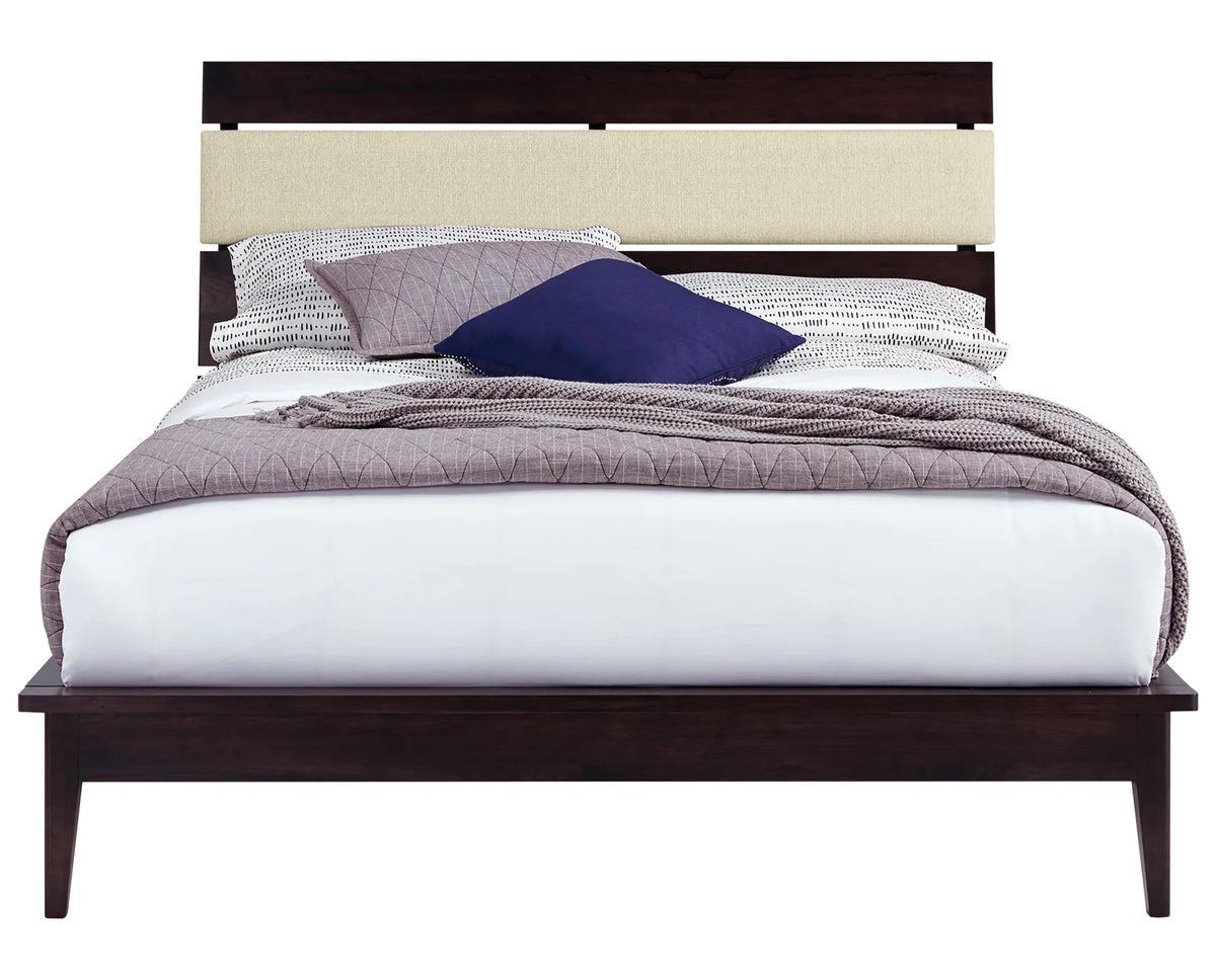 West Bros Camber Complete Bed in 92 Graphite with the Neil 010 headboard, front view