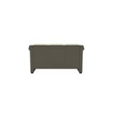 Stressless Oslo 2-Seater Sofa with Wood in Paloma Light Grey, Brown, rear three-quarter view