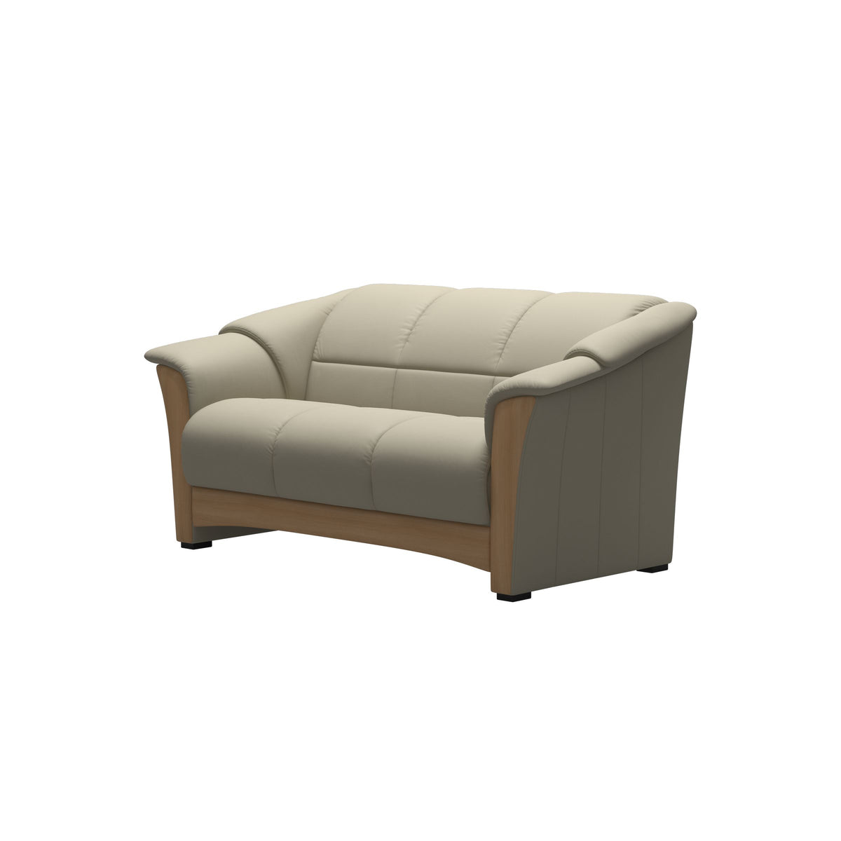 Stressless Oslo 2-Seater Sofa with Wood in Paloma Light Grey, Oak, side view