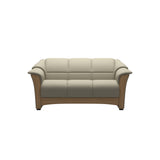 Stressless Oslo 2-Seater Sofa with Wood in Paloma Light Grey, Oak, front view