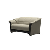 Stressless Oslo 2-Seater Sofa with Wood in Paloma Light Grey, Black, side view