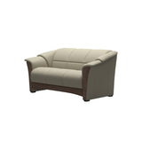 Stressless Oslo 2-Seater Sofa with Wood in Paloma Light Grey, Walnut, side view