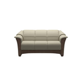 Stressless Oslo 2-Seater Sofa with Wood in Paloma Light Grey, Walnut, front view
