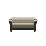 Stressless Oslo 2-Seater Sofa with Wood in Paloma Light Grey, Grey, front view