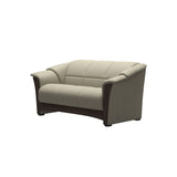 Stressless Oslo 2-Seater Sofa with Wood in Paloma Light Grey, Wenge, side view