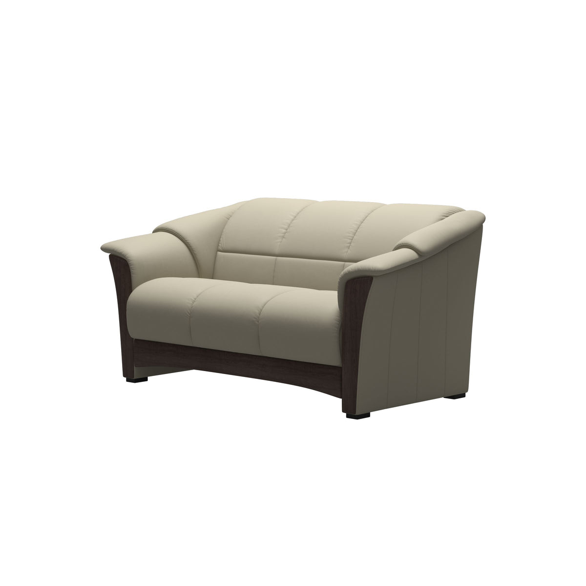 Stressless Oslo 2-Seater Sofa with Wood in Paloma Light Grey, Wenge, side view