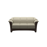 Stressless Oslo 2-Seater Sofa with Wood in Paloma Light Grey, Wenge, front view
