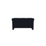 Stressless Oslo 2-Seater Sofa with Wood in Paloma Oxford Blue, Wenge, rear three-quarter view