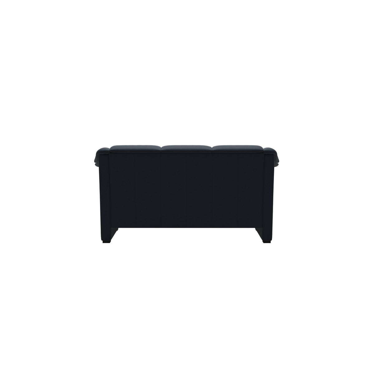 Stressless Oslo 2-Seater Sofa with Wood in Paloma Oxford Blue, Wenge, rear three-quarter view