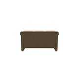 Stressless Oslo 2-Seater Sofa with Wood in Paloma Sand, Brown, rear three-quarter view
