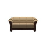 Stressless Oslo 2-Seater Sofa with Wood in Paloma Sand, Brown, front view