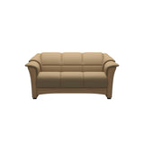 Stressless Oslo 2-Seater Sofa with Wood in Paloma Sand, Oak, front view