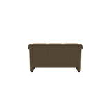Stressless Oslo 2-Seater Sofa with Wood in Paloma Sand, Black, rear three-quarter view