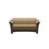 Stressless Oslo 2-Seater Sofa with Wood in Paloma Sand, Walnut, front view
