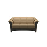 Stressless Oslo 2-Seater Sofa with Wood in Paloma Sand, Grey, front view
