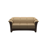 Stressless Oslo 2-Seater Sofa with Wood in Paloma Sand, Wenge, front view