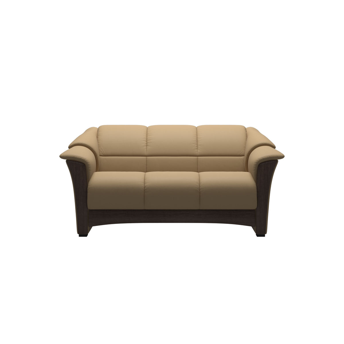 Stressless Oslo 2-Seater Sofa with Wood in Paloma Sand, Wenge, front view