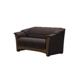 Stressless Oslo 2-Seater Sofa with Wood in Paloma Chocolate, Teak, side view