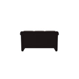 Stressless Oslo 2-Seater Sofa with Wood in Paloma Chocolate, Teak, rear three-quarter view