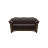 Stressless Oslo 2-Seater Sofa with Wood in Paloma Chocolate, Teak, front view
