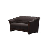 Stressless Oslo 2-Seater Sofa with Wood in Paloma Chocolate, Brown, side view