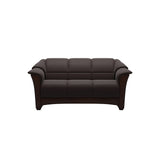 Stressless Oslo 2-Seater Sofa with Wood in Paloma Chocolate, Brown, front view