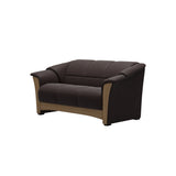 Stressless Oslo 2-Seater Sofa with Wood in Paloma Chocolate, Oak, side view