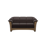 Stressless Oslo 2-Seater Sofa with Wood in Paloma Chocolate, Oak, front view